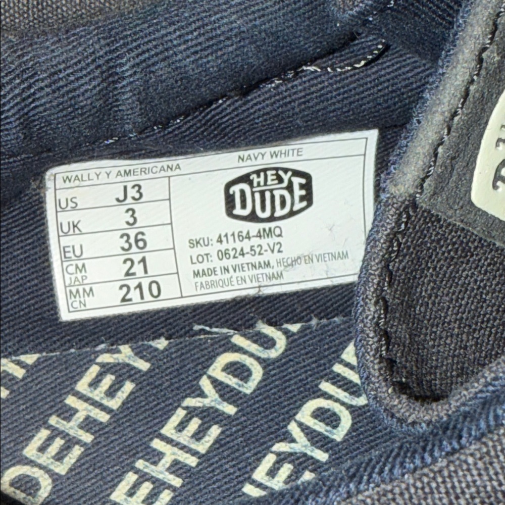 Hey Dude American Flag Youth Size 3 - Picture 3 of 7